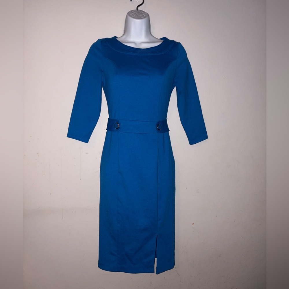 New York & Company Blue Long Sleeve Dress